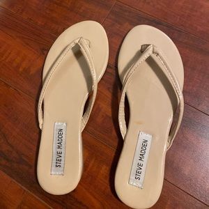 Steve Madden Nude Latex Flip Flops